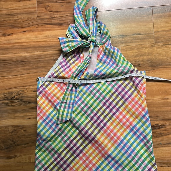 J Crew Multicolor Gingham Plaid Halter Dress - Picture 9 of 12